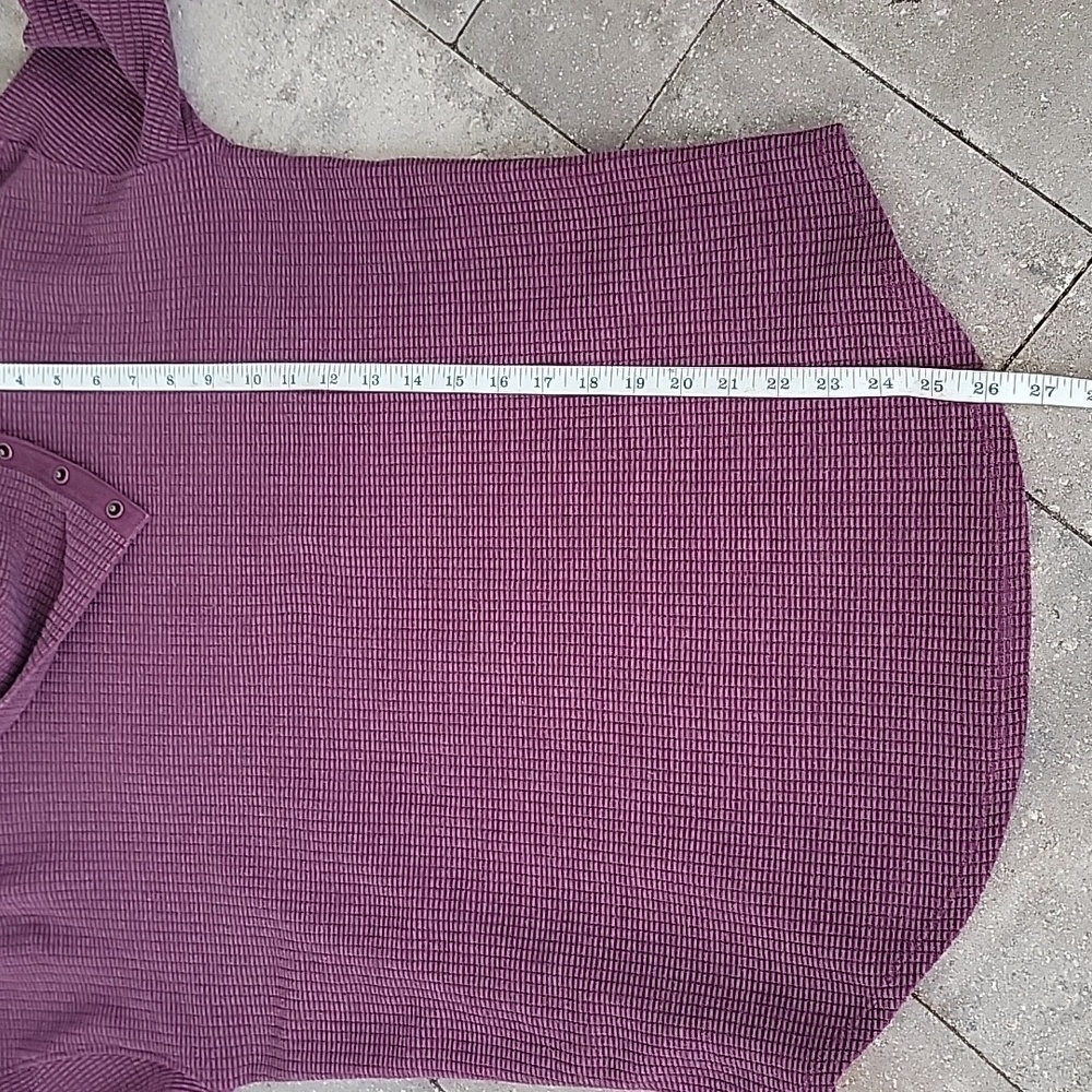Lilla P Long Sleeve Waffle Knit Snap Collar Sweater Oversized Relax Fit Sz S - Picture 7 of 7